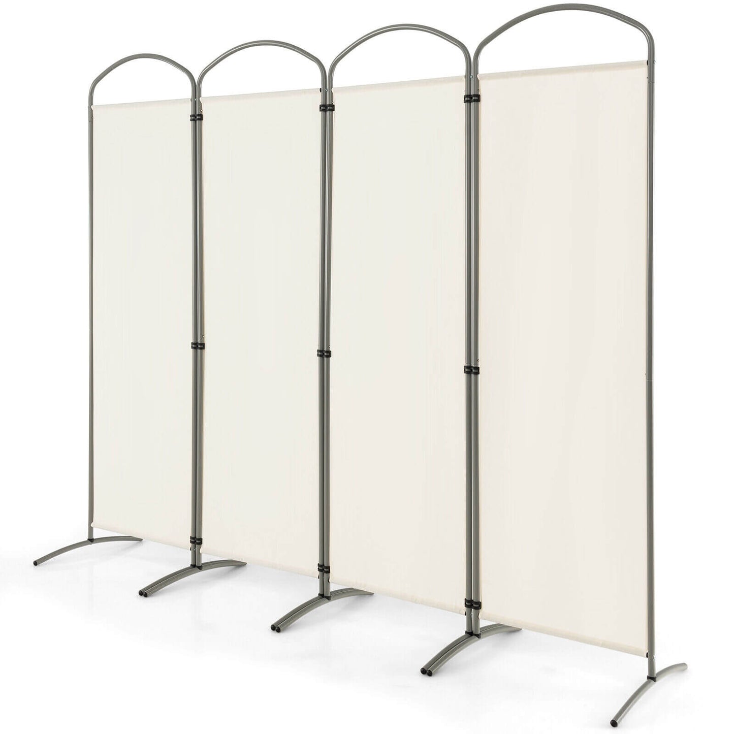 6.2Ft Folding 4-Panel Room Divider, White Room Dividers at Gallery Canada