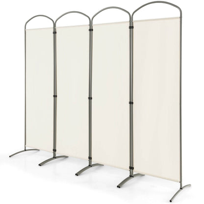 6.2Ft Folding 4-Panel Room Divider, White Room Dividers at Gallery Canada