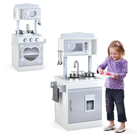 Chef Pretend Kitchen Playset with Cooking Oven and Sink for Toddlers, White - Gallery Canada