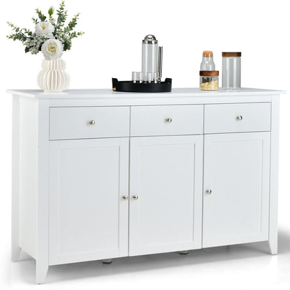 Kitchen Wooden Storage with 3 Drawers, White - Gallery Canada
