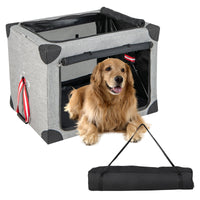 Thumbnail for M/L/XL 3-Door Dog Crate with Removable Pad and Metal Frame - Gallery View 7 of 10
