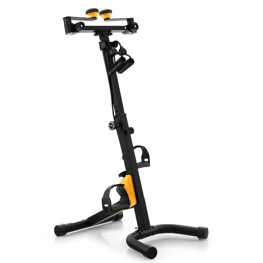 Folding Pedal Exercise Bike with Adjustable Resistance, Yellow