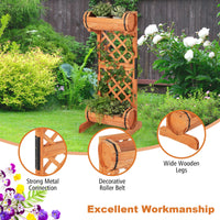 Thumbnail for 2-Tier Wooden Raised Garden Bed with Trellis - Gallery View 10 of 10