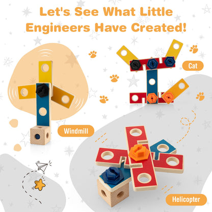 Wooden Pretend Play Workbench Set with Blackboard for Toddlers Ages 3+, Multicolor Pretend Toys at Gallery Canada