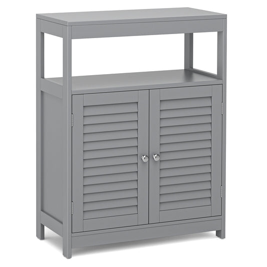 Freestanding Bathroom Floor Cabinet, Double Shutter Doors, Gray Floor Cabinets Gray at Gallery Canada