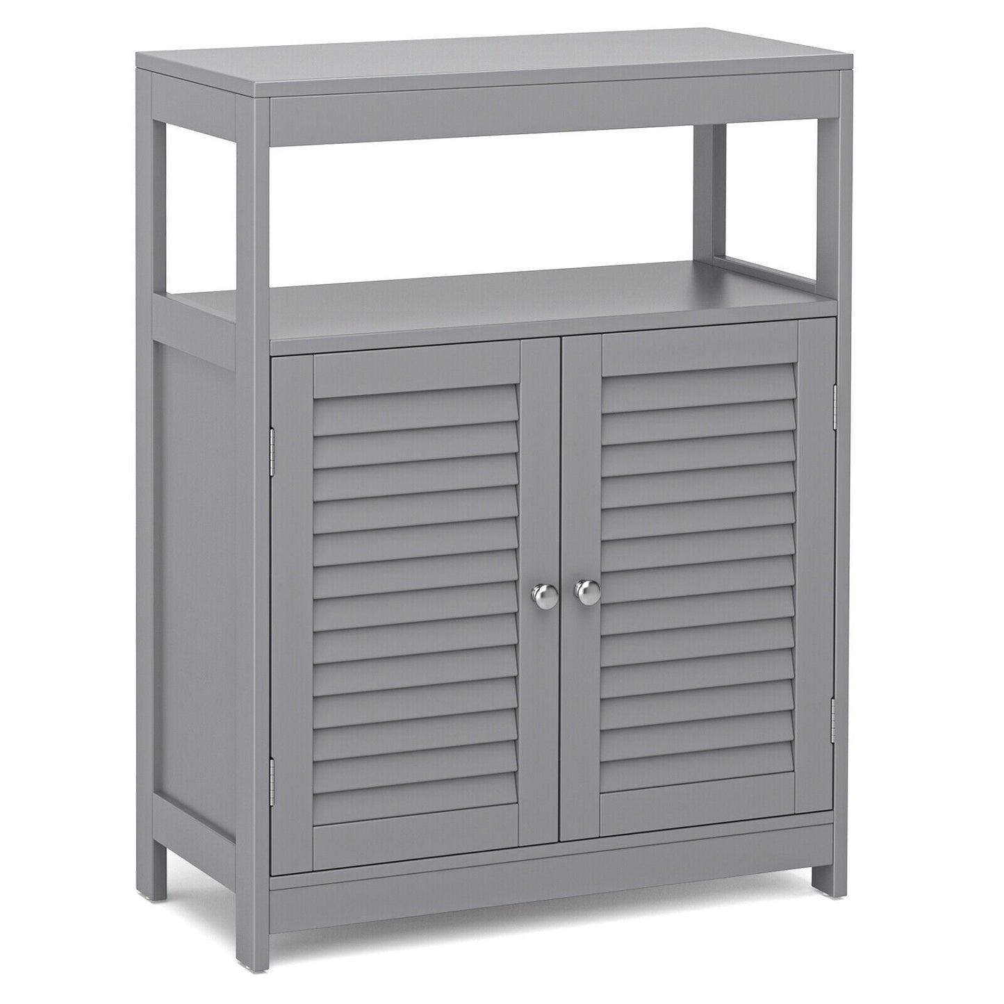 Freestanding Bathroom Floor Cabinet, Double Shutter Doors, Gray Floor Cabinets Gray at Gallery Canada