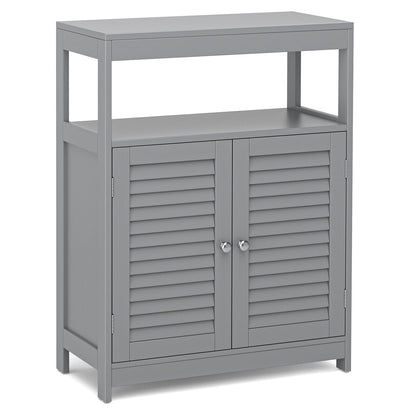 Freestanding Bathroom Floor Cabinet, Double Shutter Doors, Gray Floor Cabinets Gray at Gallery Canada