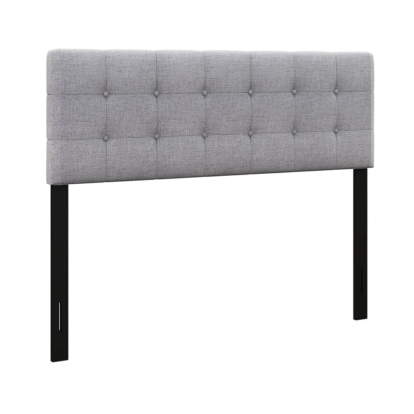 Linen Upholstered Headboard with Solid Rubber Wood Legs, Gray Headboards Gray at Gallery Canada
