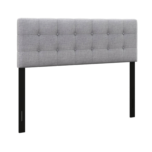 Linen Upholstered Headboard, Solid Rubber Wood Legs, Gray Headboards Gray at Gallery Canada