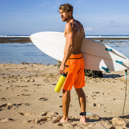22 Oz Double-walled Insulated Stainless Steel Water Bottle with 2 Lids and Straw, Yellow Kitchen Utensils at Gallery Canada