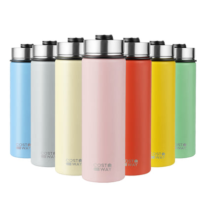 22 Oz Double-walled Insulated Stainless Steel Water Bottle with 2 Lids and Straw, Green Kitchen Utensils at Gallery Canada