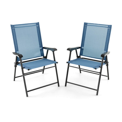 Patio Dining Chair With Armrests, Metal Frame, Blue Patio Dining Chairs Blue at Gallery Canada