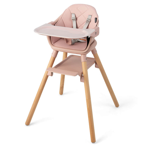 6 In 1 Convertible Highchair With Safety Harness, Removable Tray, Pink
