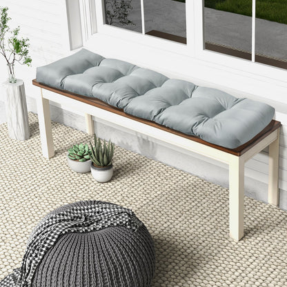 Indoor Outdoor Tufted Bench Cushion with Soft PP Cotton, Gray
