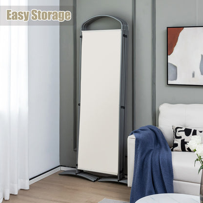 6 Feet 6-Panels Freestanding Folding Privacy Screen, White Room Dividers at Gallery Canada