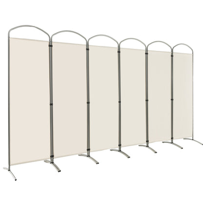 6 Feet 6-Panels Freestanding Folding Privacy Screen, White Room Dividers White at Gallery Canada