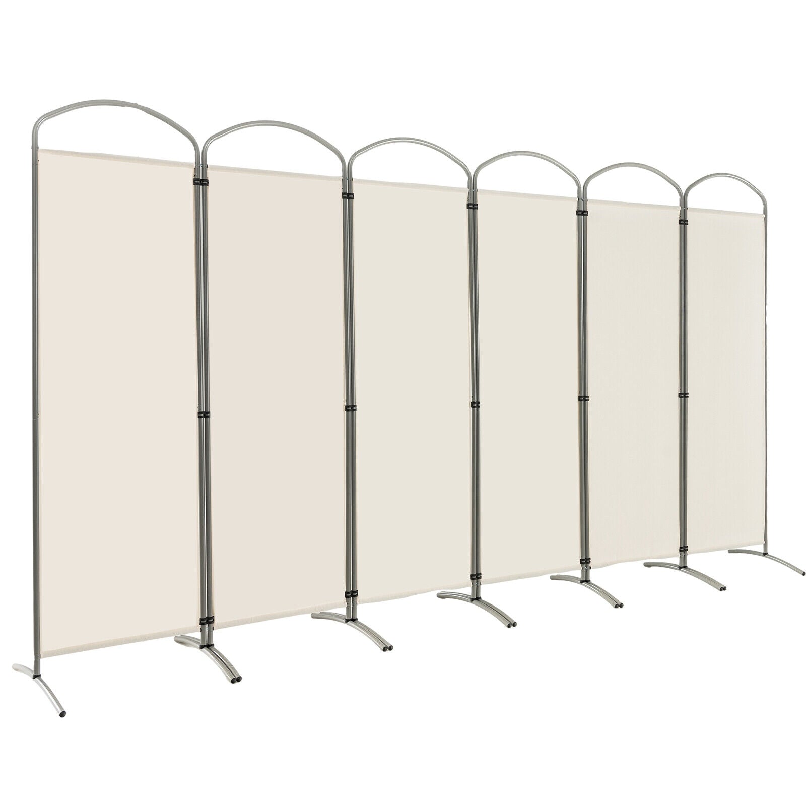 6 Feet 6-Panel Freestanding Folding Privacy Screen, White Room Dividers at Gallery Canada