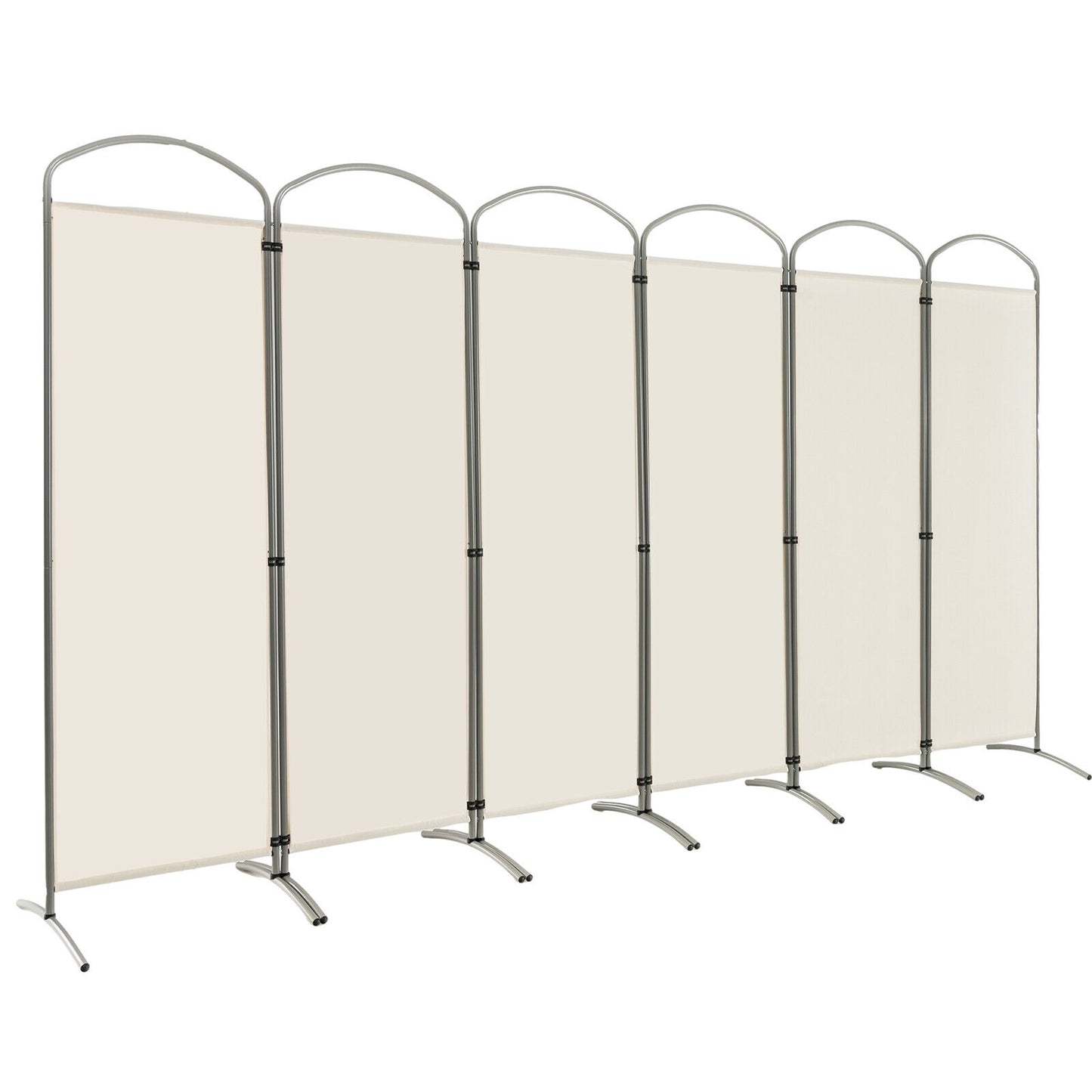 6 Feet 6-Panel Freestanding Folding Privacy Screen, White Room Dividers at Gallery Canada
