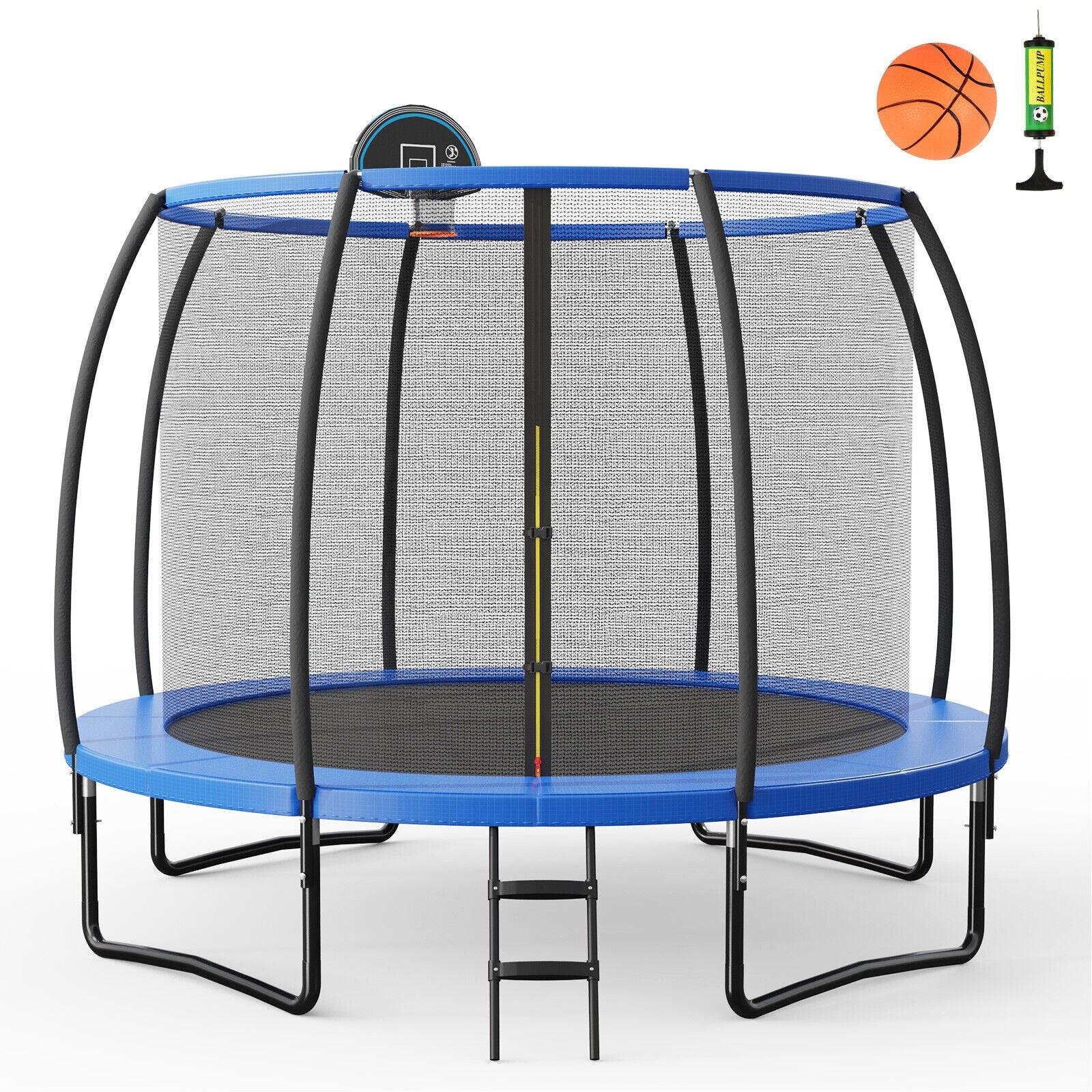 8/10 Feet Trampoline With Basketball Hoop, 12 ft, Black Trampolines Black at Gallery Canada