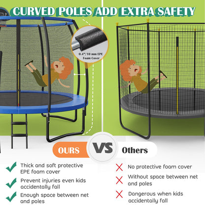 8/10 Feet Recreational Trampoline with Basketball Hoop-12 ft, Black Trampolines at Gallery Canada