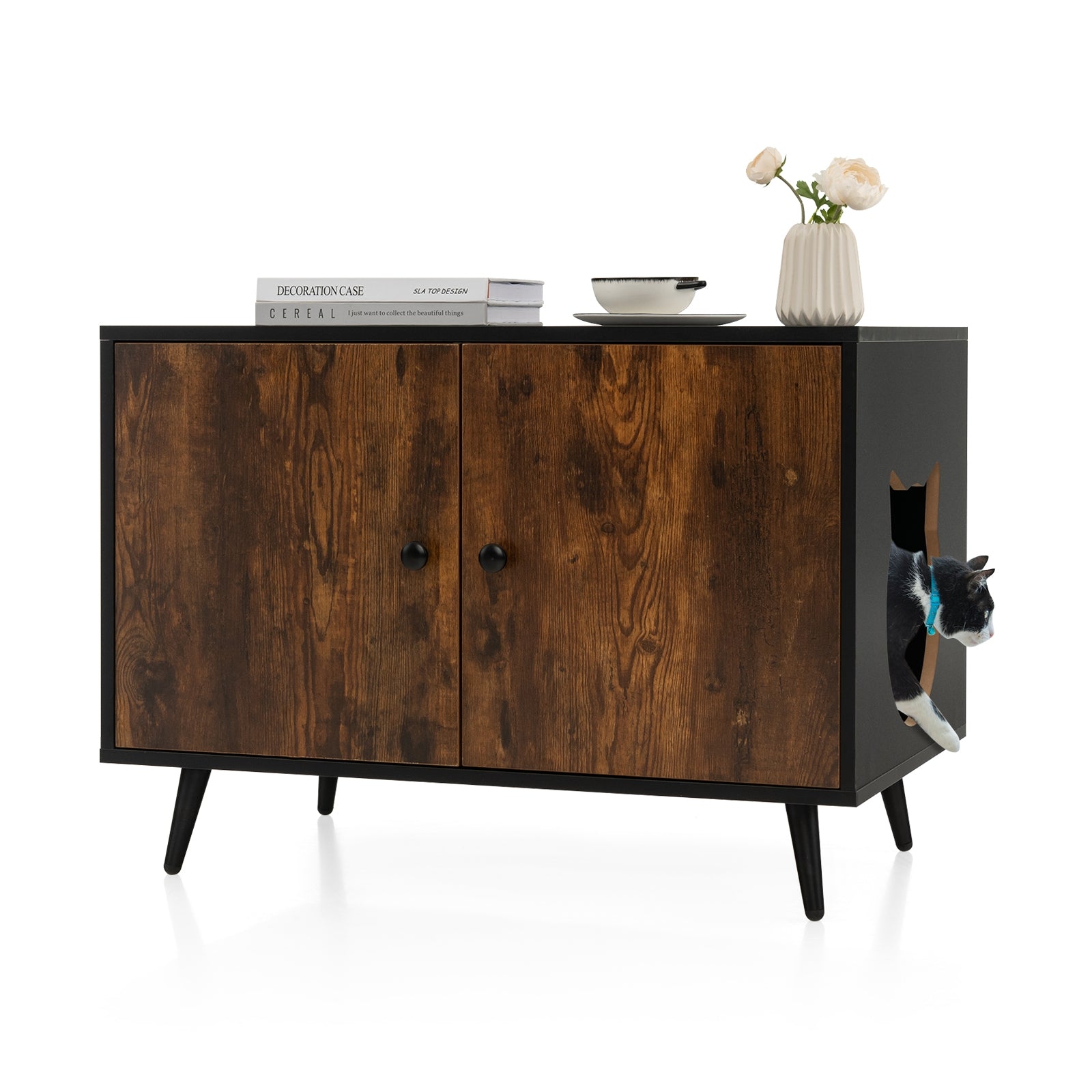 Industrial Cat Litter Box Enclosure, Brown Cat Houses at Gallery Canada