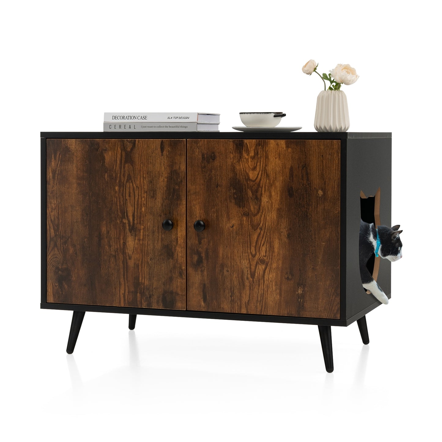 Industrial Cat Litter Box Enclosure, Brown Cat Houses at Gallery Canada