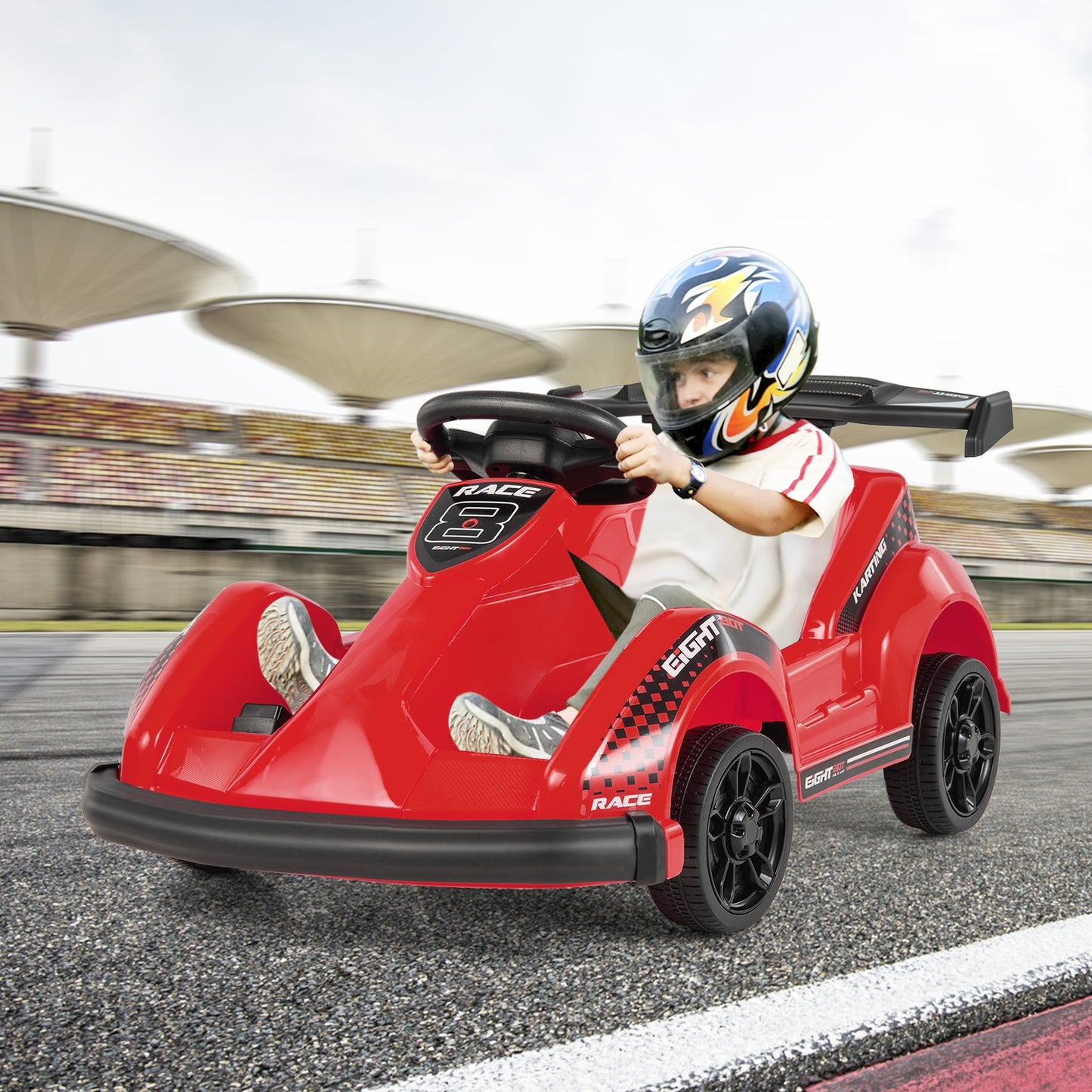 6V Kids Ride On Go Cart, Remote Control, Safety Belt, Red Powered Ride On Toys at Gallery Canada
