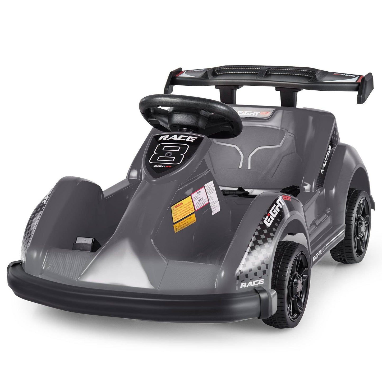 6V Kids Ride On Go Cart, Remote Control, Safety Belt, Black Powered Ride On Toys Black at Gallery Canada