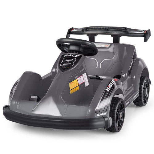6V Kids Ride On Go Cart, Remote Control, Safety Belt, Black
