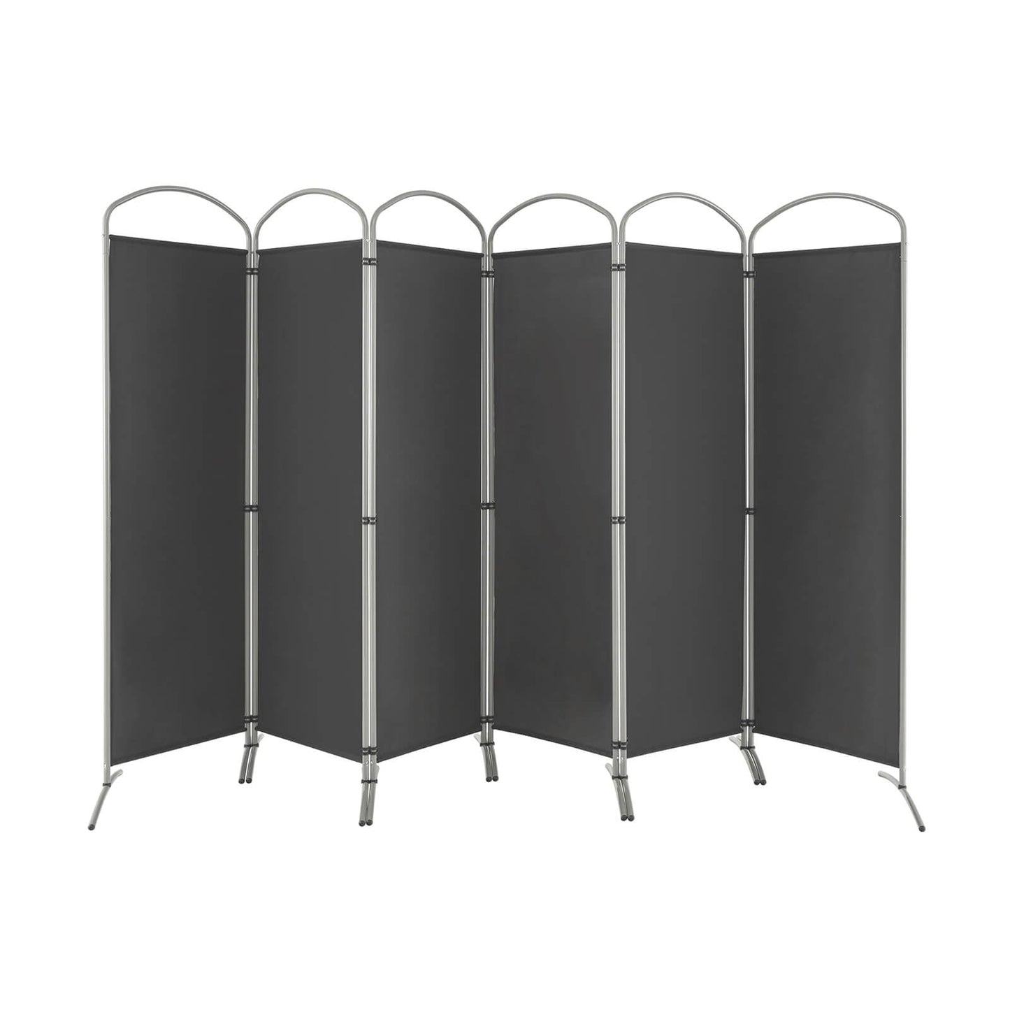 6 Feet 6-Panel Freestanding Folding Privacy Screen, Gray Room Dividers at Gallery Canada