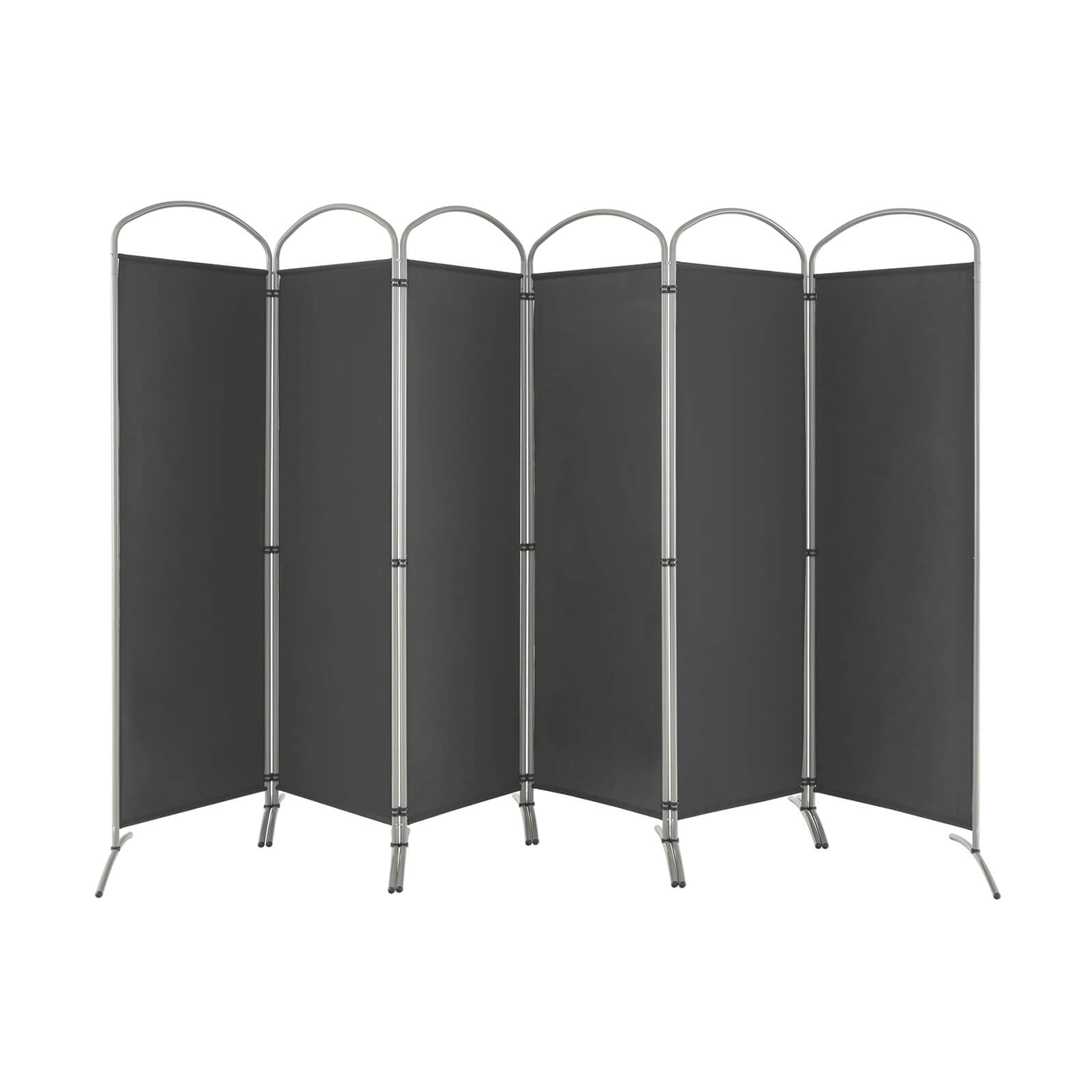 6 Feet 6-Panel Freestanding Folding Privacy Screen, Gray Room Dividers Gray at Gallery Canada