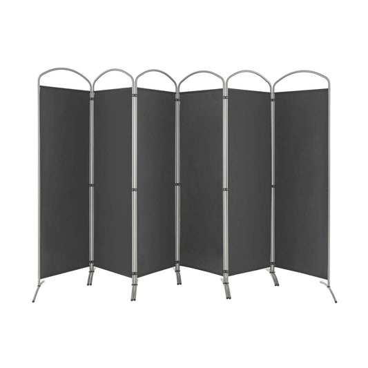 6 Feet 6-Panel Freestanding Folding Privacy Screen, Gray