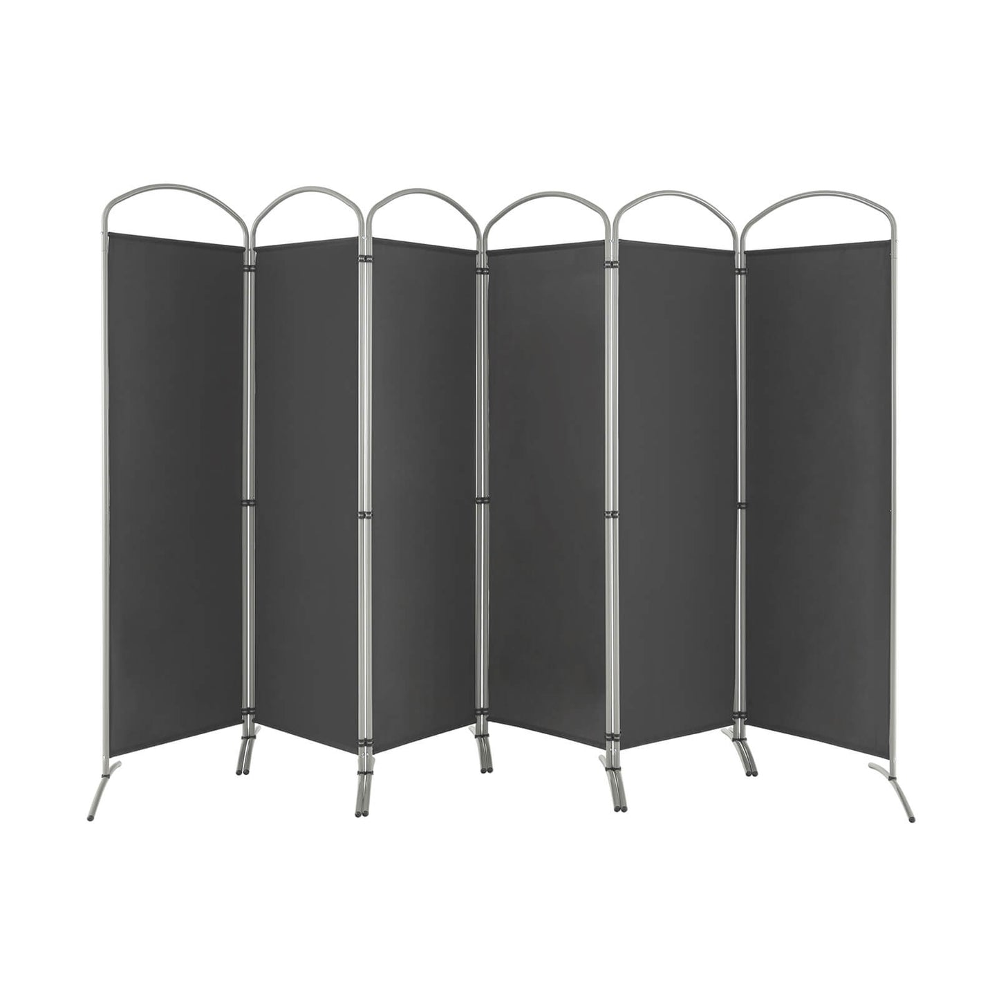 6 Feet 6-Panel Freestanding Folding Privacy Screen, Gray Room Dividers at Gallery Canada