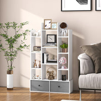 Thumbnail for 12-Tier Open-Back Freestanding Bookshelf with Drawer - Gallery View 2 of 10