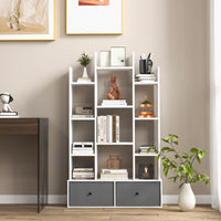Thumbnail for 12-Tier Open-Back Freestanding Bookshelf with Drawer - Gallery View 3 of 10
