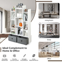 Thumbnail for 12-Tier Open-Back Freestanding Bookshelf with Drawer - Gallery View 9 of 10