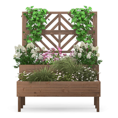 2-Tier Raised Garden Bed With Trellis, Brown Raised Garden Beds at Gallery Canada