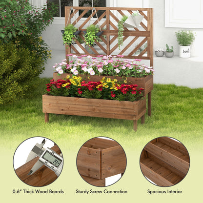 2-Tier Raised Garden Bed With Trellis, Brown Raised Garden Beds at Gallery Canada