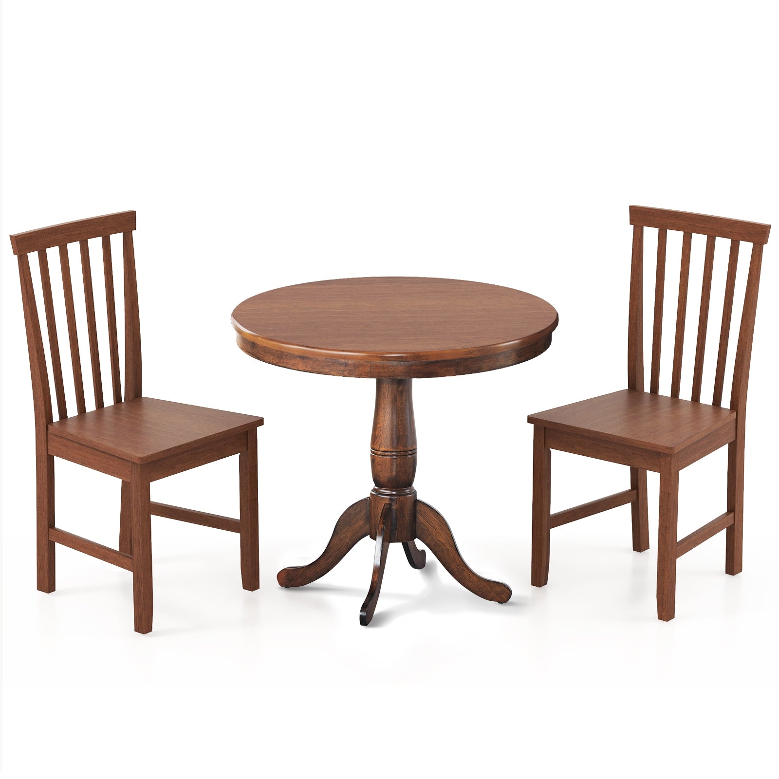 3 Pieces Wooden Dining Table and Chair Set for Cafe Kitchen Living Room, Walnut Dining Room Sets at Gallery Canada