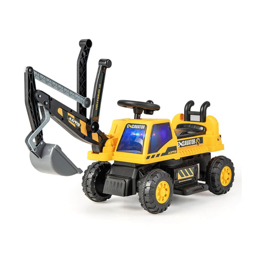 Kids ASTM Certificated Powered Ride On Bulldozer with Front Digger Shovel, Yellow - Gallery Canada