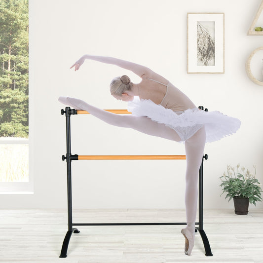 4 Foot Portable  Freestanding Double Ballet Barre, Black - Gallery Canada