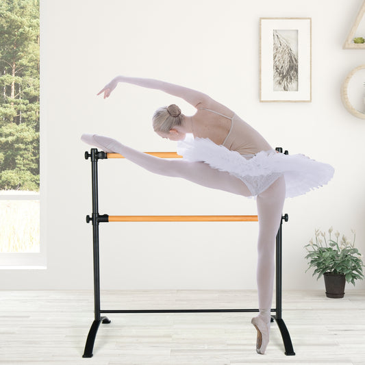 4 Foot Portable Freestanding Double Ballet Barre, Black Toy Sports Black at Gallery Canada
