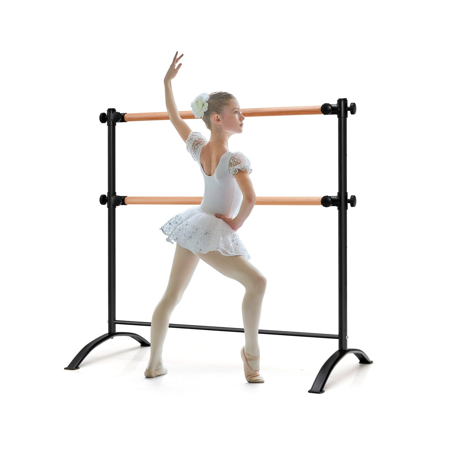 4 Foot Portable  Freestanding Double Ballet Barre, Black at Gallery Canada