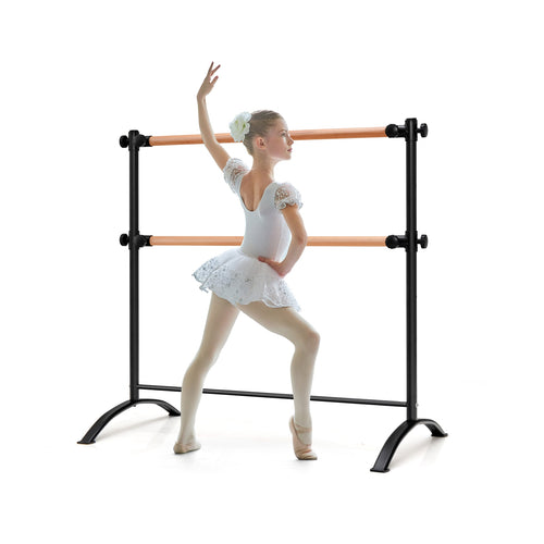 4 Foot Portable Freestanding Double Ballet Barre, Black