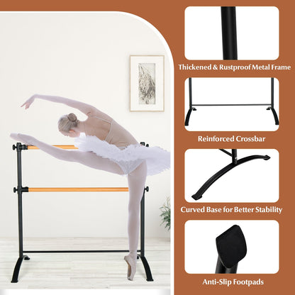 4 Foot Portable  Freestanding Double Ballet Barre, Black at Gallery Canada