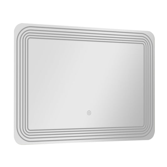 LED Bathroom Vanity Wall-Mount Mirror with Touch Button, White at Gallery Canada