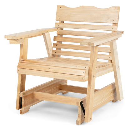Outdoor Wood Rocking Chair, High Back, Widened Armrests, Brown Patio Rocking Chairs & Gliders Brown at Gallery Canada