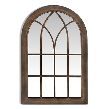 3-Layered Arched Mounted Mirror for Vanity Bedroom Entryway, Brown - Gallery Canada