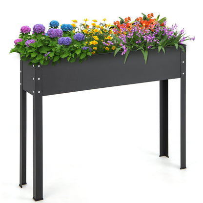 Metal Raised Garden Bed With Legs, 40 x 11 x 31.5 Inches, Black Raised Garden Beds Black at Gallery Canada