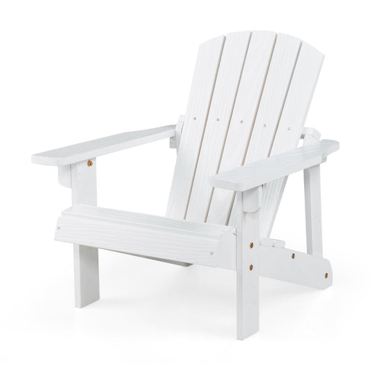 Kid's Adirondack Chair with High Backrest and Arm Rest, White at Gallery Canada
